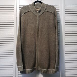 BKE Buckle Rib‎ Knit Cardigan Men's XL Faded Full Zip Sweater Grunge Grandpa Y2K